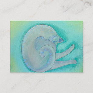 Tarjeta De Visita Gato gris soñoliento