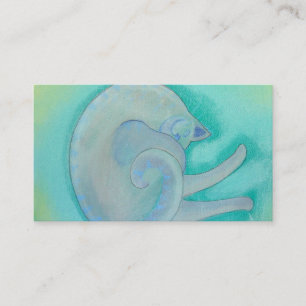 Tarjeta De Visita Gato gris soñoliento