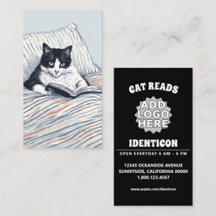 Tarjeta De Visita gato leyendo