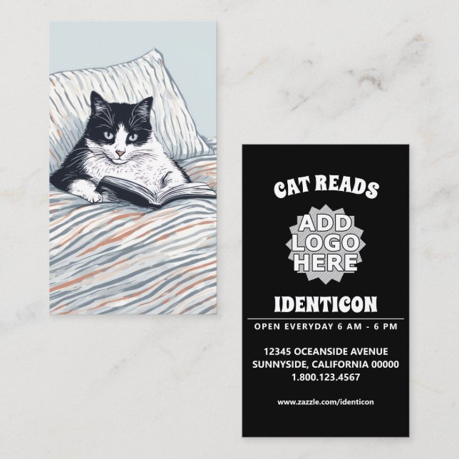 Tarjeta De Visita gato leyendo (Anverso / Reverso)