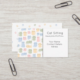 Tarjeta De Visita Gato Lindo Sentado