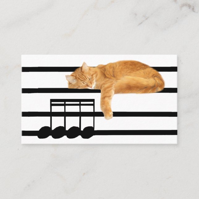 Tarjeta De Visita Gato musical del gatito del tabby (Anverso)