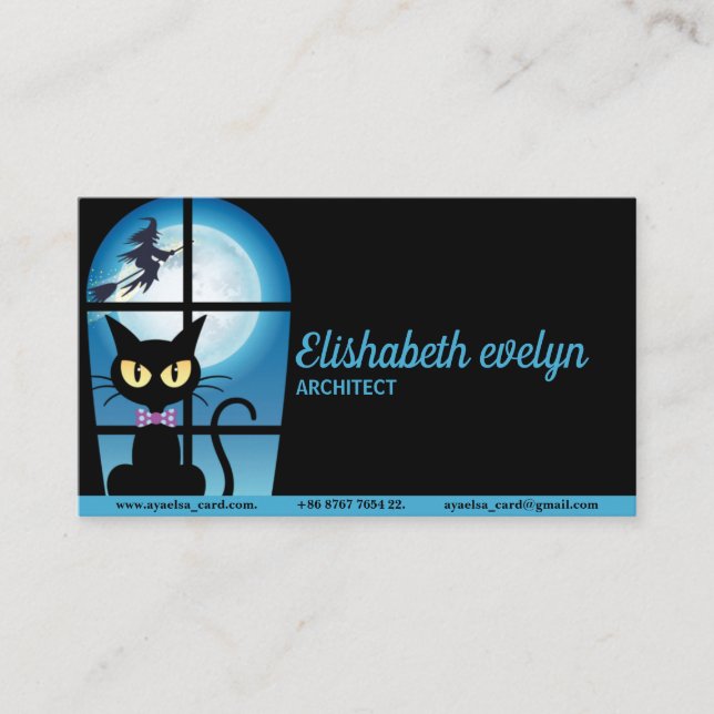 Tarjeta De Visita gato negro (Anverso)