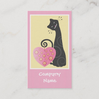Tarjeta De Visita Gato negro alegre