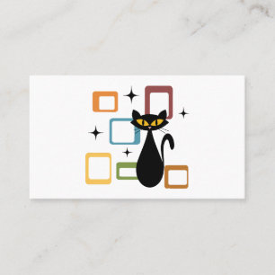 Tarjeta De Visita Gato negro de Mid Century