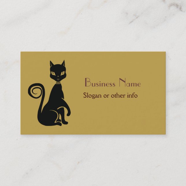 Tarjeta De Visita Gato negro elegante (Anverso)