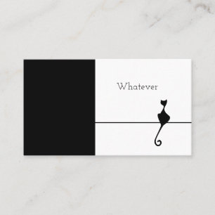 Tarjeta De Visita Gato negro elegante