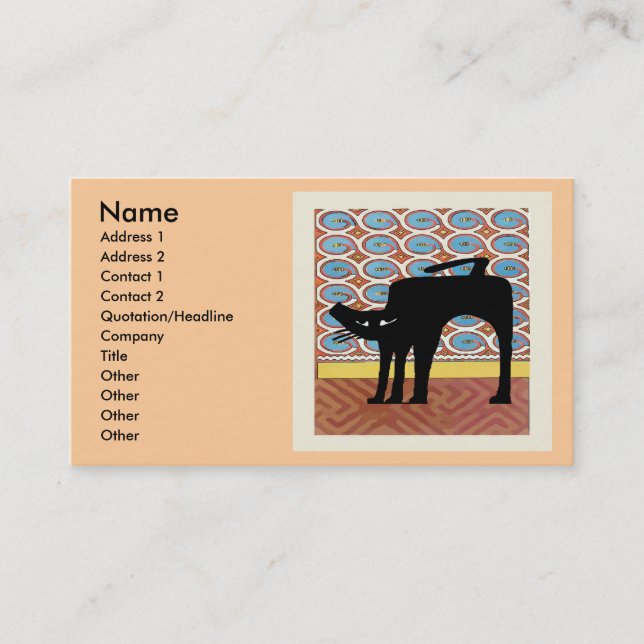 Tarjeta De Visita Gato negro en resumen (Anverso)