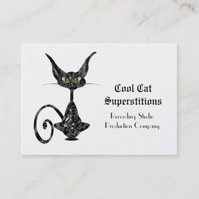 Tarjeta De Visita Gato negro Guay supersticioso (Anverso)