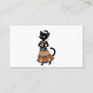 Tarjeta De Visita Gato negro javanés estético en kebaya tradicional