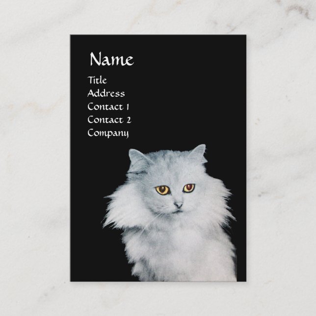 TARJETA DE VISITA GATO NEGRO Y BLANCO (Anverso)