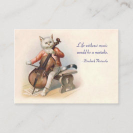 Tarjeta De Visita Gato que toca el violoncelo - bilateral