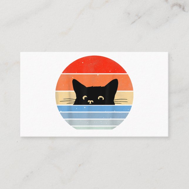Tarjeta De Visita Gato retro, amante del gato, dueño del gato, gato  (Anverso)