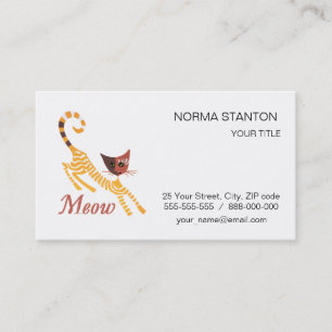 Tarjeta De Visita Gato rojo divertido
