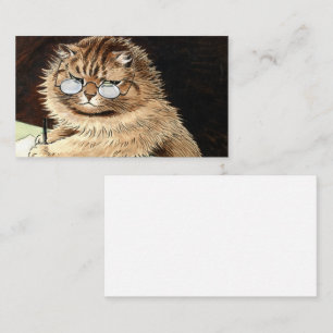 Tarjeta De Visita Gato trabajando con gafas de Louis Wain