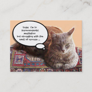 TARJETA DE VISITA GATO TURCO EN MEDITACIÓN TRANSCENDENTAL