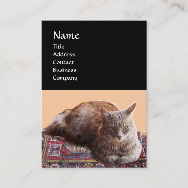 TARJETA DE VISITA GATO TURCO EN MEDITACIÓN TRANSCENDENTAL (Anverso)