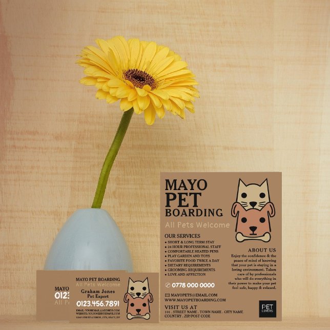 Tarjeta De Visita Gato y perro, Mascota de embarque (Subido por el creador)