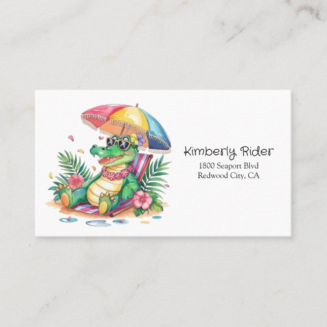 Tarjeta De Visita Gator de relajación de la píldora tropical (Anverso)