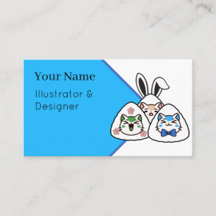 Tarjeta De Visita Gatos Bunny Onigiri - Kawaii Sakura Primavera