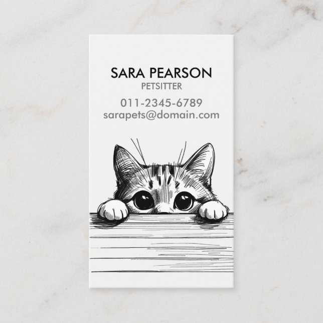 Tarjeta De Visita Gatos de animales menores de Mascota de pepitar (Anverso)