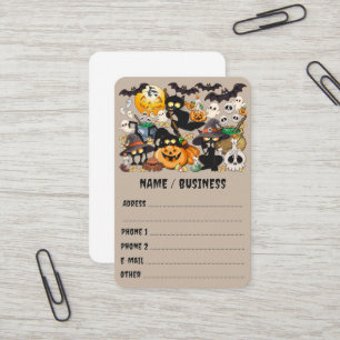Tarjeta De Visita Gatos divertidos de Halloween en una fiesta