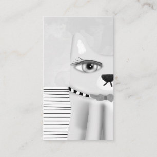 Tarjeta De Visita Gatos Katze Gato Gatito Blanco y Negro