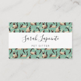 Tarjeta De Visita Gatos malvados siameses golpean las cosas