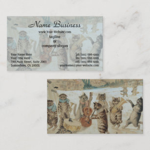 Tarjeta De Visita Gatos navidades: Canto Carol de Louis William Wain