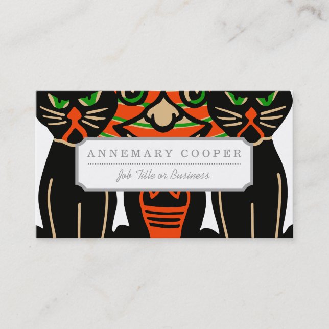 Tarjeta De Visita Gatos negros de Halloween de 1940 (Anverso)