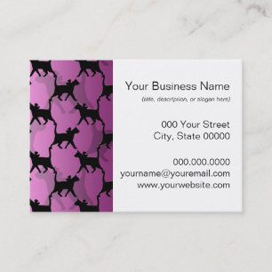 Tarjeta De Visita Gatos negros sobre rosa