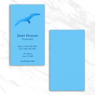 Tarjeta De Visita Gaviota Voladora Azul Cielo