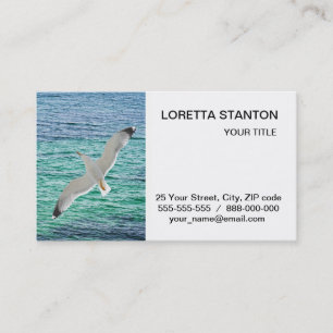 Tarjeta De Visita Gaviota volando sobre el mar