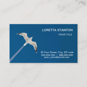 Tarjeta De Visita Gaviota volando y estela de condensación