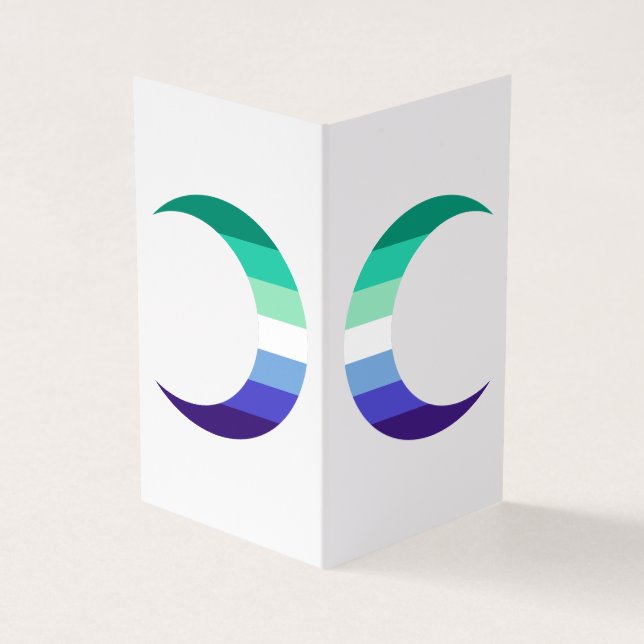 Tarjeta De Visita Gay MLM Pride Crescent Moons Greeting Card (Exterior)