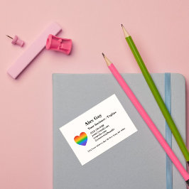 Tarjeta De Visita Gay Rainbow Heart LGBTQ Pro