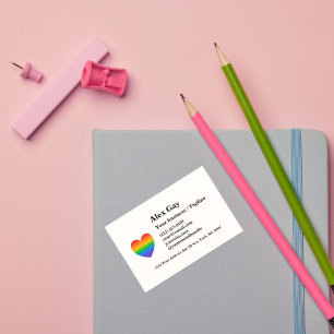 Tarjeta De Visita Gay Rainbow Heart LGBTQ Pro