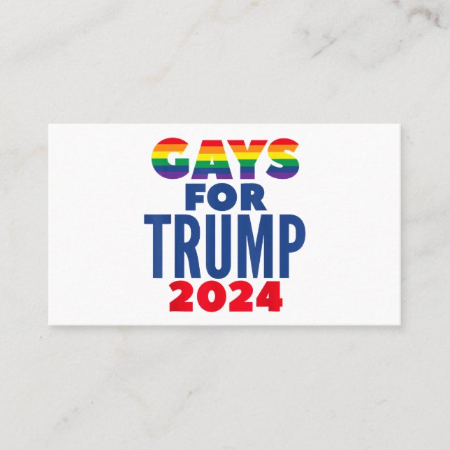 Tarjeta De Visita Gays para las elecciones de Trump 2024 (Anverso)