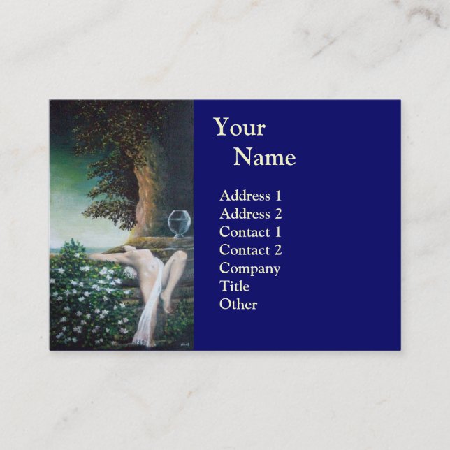 Tarjeta De Visita GEA, MYRTLE Y AGUA azul rosa verde marrón (Anverso)