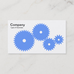 Tarjeta De Visita Gears - Baby Blue en blanco