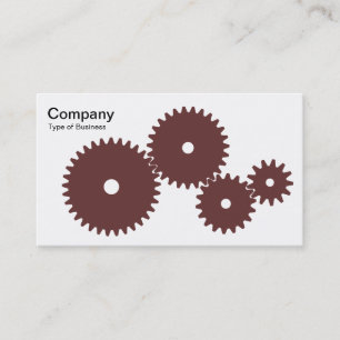 Tarjeta De Visita Gears - Chocolate en blanco