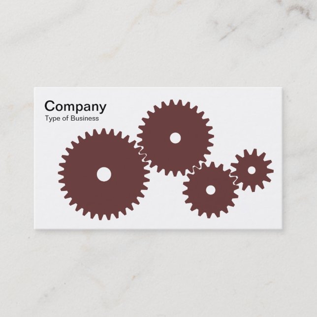 Tarjeta De Visita Gears - Chocolate en blanco (Anverso)