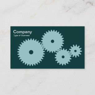Tarjeta De Visita Gears - Dejar verde azul en verde oscuro