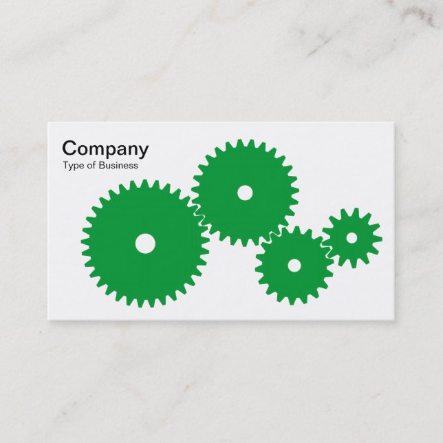 Tarjeta De Visita Gears - Green de hierba sobre blanco (Anverso)