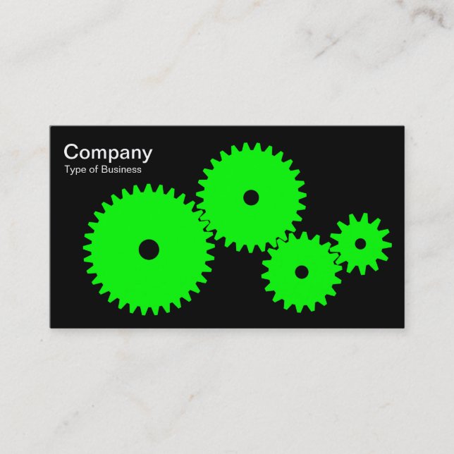 Tarjeta De Visita Gears - Green on Black (Anverso)