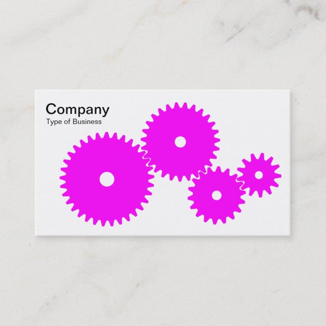 Tarjeta De Visita Gears - Magenta sobre blanco (Anverso)