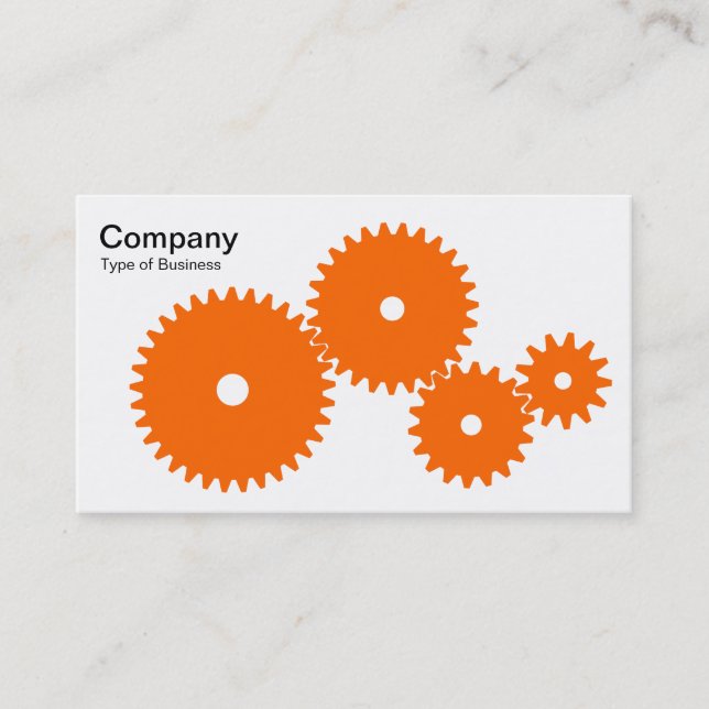 Tarjeta De Visita Gears - Naranja en blanco (Anverso)