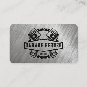 Tarjeta De Visita Gears Pistons   Metal   Servicios de automóvil