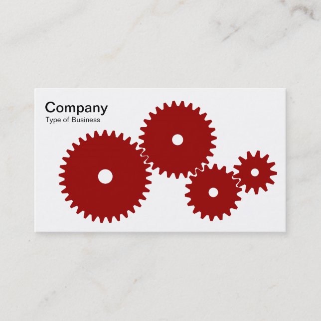 Tarjeta De Visita Gears - Ruby on White (Anverso)