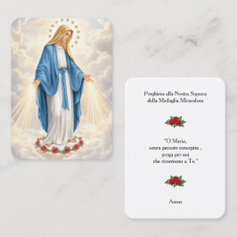 Tarjeta De Visita Gebedskaart Maria Wonderdadige Medaille Italiaans